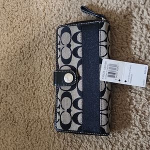 Coach Signature Stripe Accordian Wallet